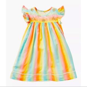 Mini Boden Embroidered Ombre Rainbow Dress
